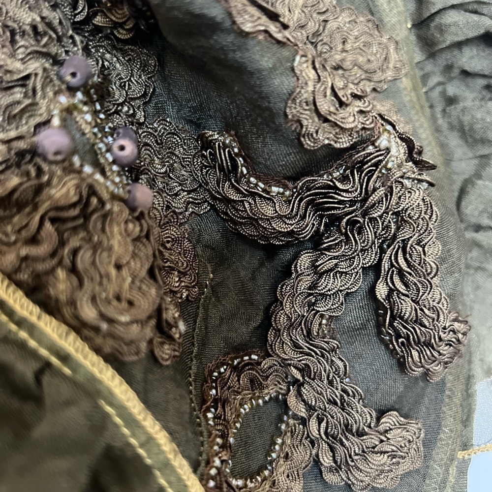 Vintage Gaetano Navarra Forest Nymph Runway Layered & Embroidered Dress Y2K 40 - Picture 6 of 16